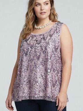 TORRID Purple Sequin Tank Blouse Plus Size 4X